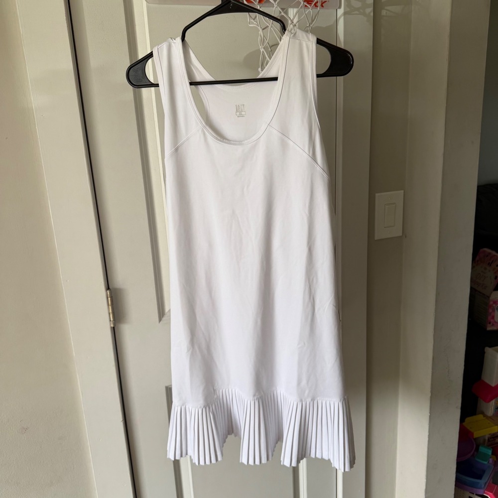 Tail Activewear Womens XL Coletta Racerback Dress White UPF 50 Pleated Tennis